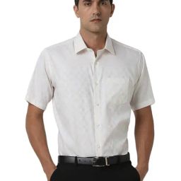 Van Heusen White Cotton Regular fit Geometric Shirt-image-33