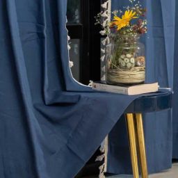 Urban Space Aura Indigo Cotton Long Door Curtain-35