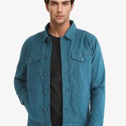 Rare Rabbit Teal Regular Fit Solid Jacket-19