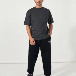 Styli Grey Cotton Blend Relaxed Fit Typography Co-Ord Sets-image-79