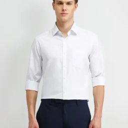 Arrow Blue Cotton Slim Fit Checks Shirt-image-80