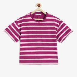 Campana Kids Purple & Pink Striped T-Shirt-4