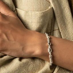 Shaya 92.5 Sterling Silver White Gold A Muse Called Jyoti Candida Flexible Fit Bracelet for Women-image-120