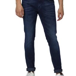 Mufti Dark Indigo Blue Skinny Fit Lightly Washed Jeans-picture-38