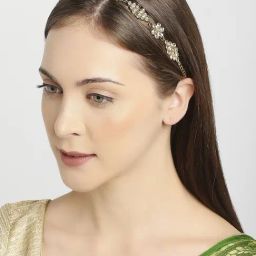 Oomph Gold Pearls & Kundan Ethnic Matha Patti-image-46