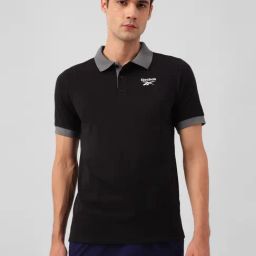 Reebok Black Cotton Slim Fit Training Sports Polo-picture-40