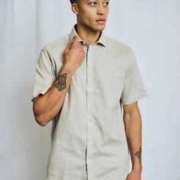 Bruun & Stengade Beige Regular Fit Solid Shirt-picture-2