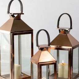 Whispering Homes Brown Welkom Metal Small Candle Lantern-33