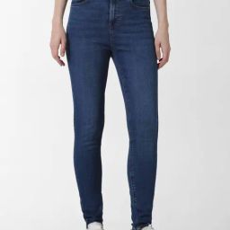 Only Blue Cotton Skinny Fit Mid Rise Jeans-image-31