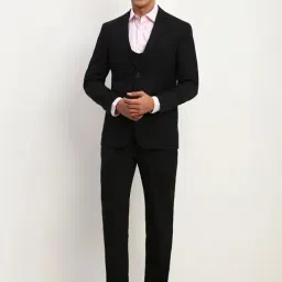 Allen Solly Black Slim Fit Three Piece Suit-image-64