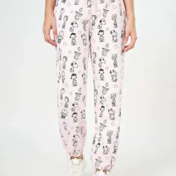 Honey by Pantaloons Pink & Black Cotton Printed Joggers-image-45