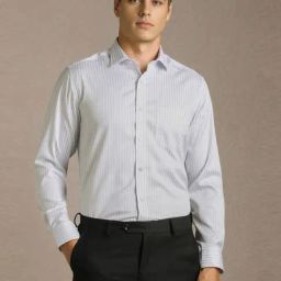 Louis Philippe White Cotton Regular Fit Striped Shirt-picture-12