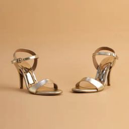 Eridani Women's Orla Gold Ankle Strap Stilettos-image-85