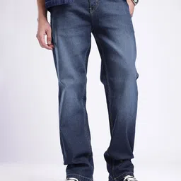 glitchez Men Relaxed Fit Light Fade Stretchable Jeans-picture-47