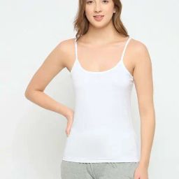 Clovia White Cotton Regular Fit Camisole-picture-47