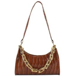 London Rag Tan Croc Textured Small Baguette Bag-0