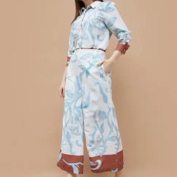 Code Off White Regular Fit Printed Trousers image 4
