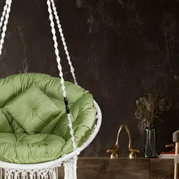 Patiofy White & Green Patiofy Premium Round Swing Chair With Cushion-image-27