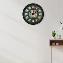 RANDOM Brown & Green Printed Dial Analogue Wall Clock-20