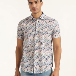 Blackberrys Printed Spread Collar Slim Fit Casual Cotton Shirt-image-23