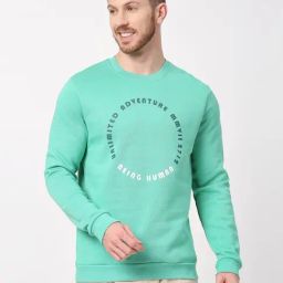 Being Human Green Oversized Print Sweatshirt-image-67