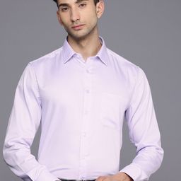 Louis Philippe Slim Fit Geometric Self Designed Pure Cotton Formal Shirt-image-66