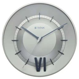 Titan Silver Plastic 31 cm Taper Series Wall Clock With Silent Sweep Technology-picture-45