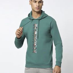 Being Human Green Oversized Printed Hooded Sweatshirt-picture-10