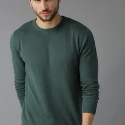 Roadster Men Green Solid Acrylic Sweater-image-58