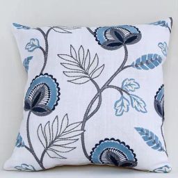Whispering Homes Blue Chic Embroidered Cushion Cover-image-50