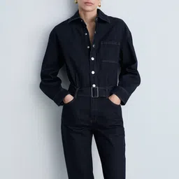 MANGO Pure Cotton Belted Jumpsuit-14