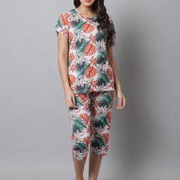 Kanvin Multicolored Printed Top Capris Set-picture-3