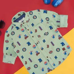 Pantaloons Junior Sage Green Printed Full Sleeves Shirt-picture-15