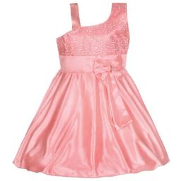 Wish Karo Kids Peach Frock-image-90