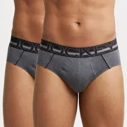 Jockey US14 Charcoal Super Briefs with Ultrasoft Waistband - Pack of 2 (Waistband Color May Vary)-image-57