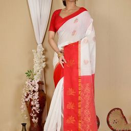 PuJoy Woven Design Taant Saree-image-70