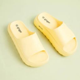 Ginger by Lifestyle Women's Yellow Slides-picture-41