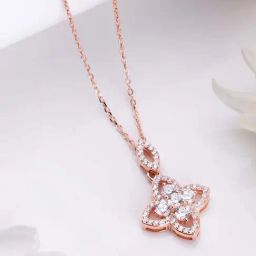 Zavya 925 Silver Stellar Starlight Rose Gold Plated Necklace for Women-image-56
