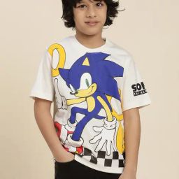 Kidsville Sonic Modern Printed Off White Relaxed Fit T-Shirt For Boys-image-34