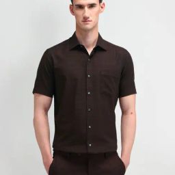 Arrow Maroon Cotton Regular Fit Checks Shirt-picture-14