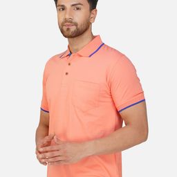 ALARM Men Solid Polo Collar Cotton T-shirt-93