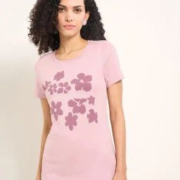 Honey By Pantaloons Mauve Shadows Cotton Regular Fit Printed Top-picture-12