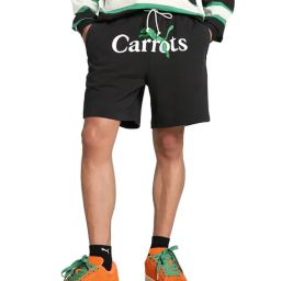 Puma X Carrots Black Cotton Relaxed Fit Printed Shorts-48