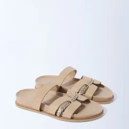 LUNA BLU by Westside Cream Multi-Strap Slip-On Sandals-picture-33