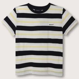 Gant Kids Blue & White Cotton Striped T-Shirt-image-65