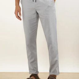 Andamen Grey Cotton Regular Fit Joggers-image-49