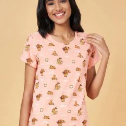 Dreamz by Pantaloons Peach Cotton Printed T-Shirt-picture-46