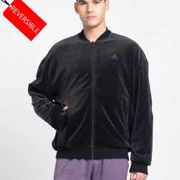 adidas Black Loose Fit Reversible Bomber Jacket-picture-48