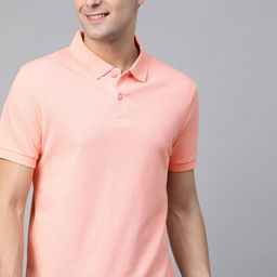 Mast & Harbour Men Pink Solid Polo Collar T-shirt-image-54
