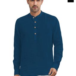 univibe Selection Of 2 Cotton Mandarin Collar Slim Fit Straight Kurtas-image-70